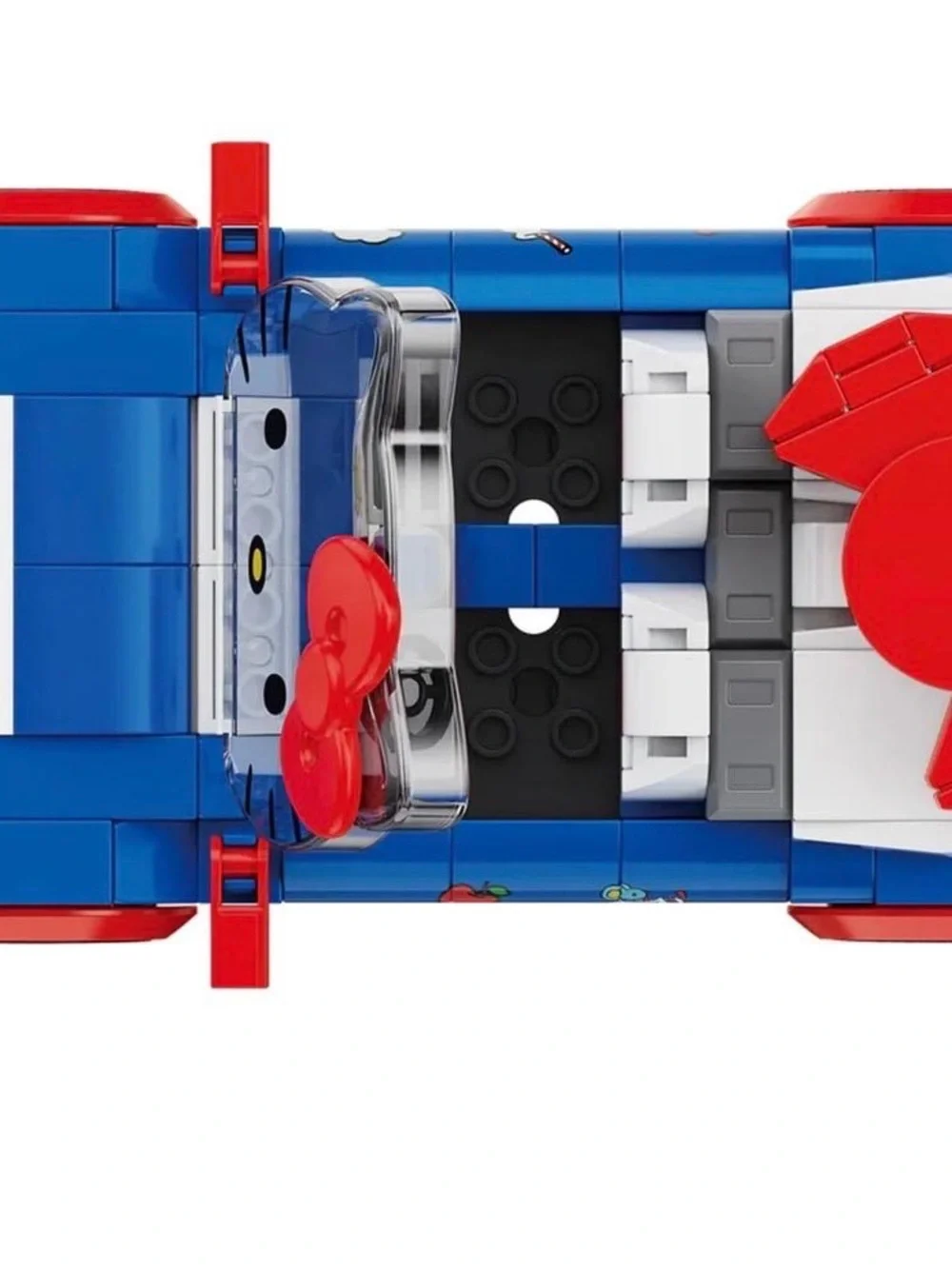Hello Kitty Convertible Brick Car Building Set - Blue, Red, White